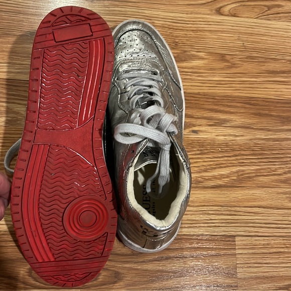 Mens Guess Size 10 Silver High Tops - Picture 3 of 4